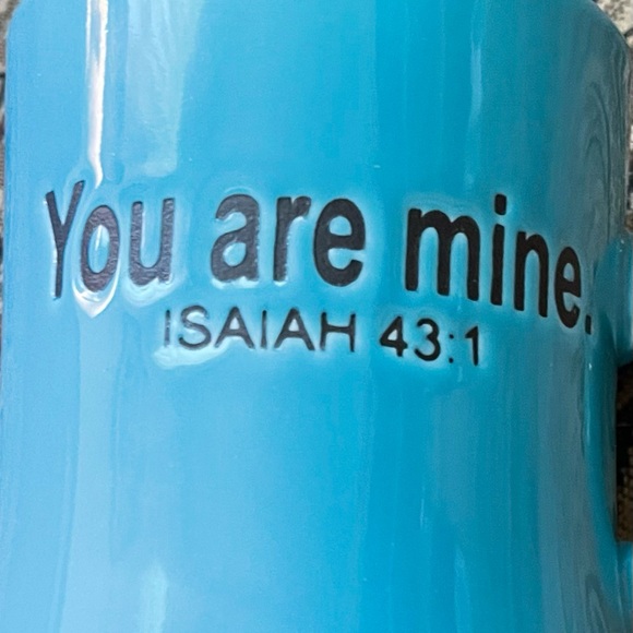 The Chosen “YOU ARE MINE” Teal mug. New in box. Isaiah 43:1 - Picture 2 of 5